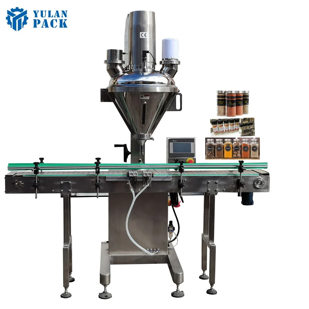 Manual Milk Powder Jar Filling Machine / Auger Filler / Dispenser With Lifting Turret