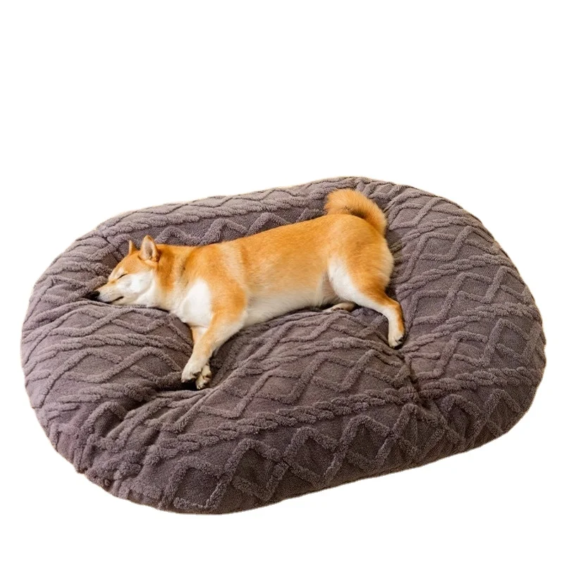 Soothing Warm Sleep Winter Plush New Round Pet Bed Padded Large Pet Bed