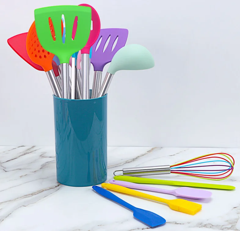 Manufacturers direct sales silicone kitchenware  15 pieces kitchen utensils