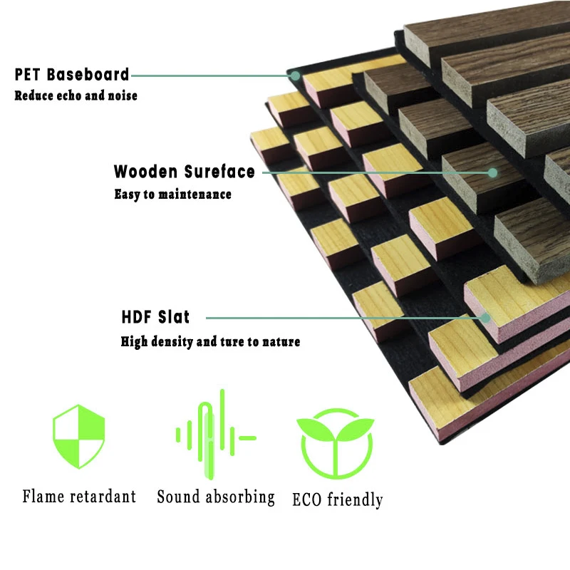 Custom Akupanel Sound Proof Wall Panels Wooden Slat Acoustic Panels Wooden Wall Acoustic wood wall Panel Pannelli Fonoassorbenti