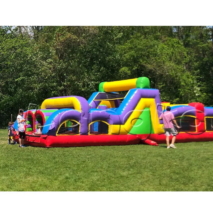 Commercial inflatable theme park combo slide inflatable Obstacle Course bounce house for sale