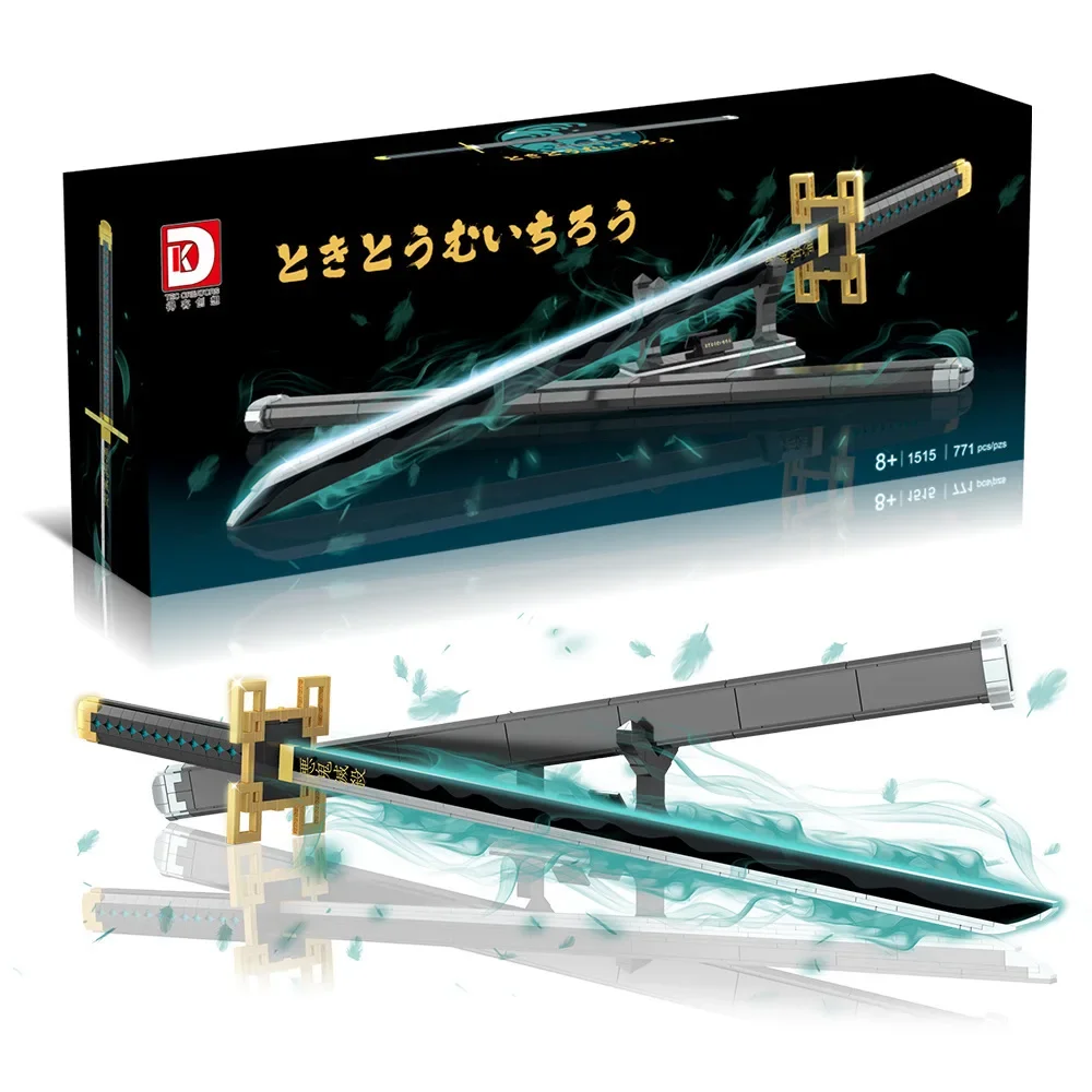 Cosplay Dk Demon Slayer Weapon Sword Series Shinobu Nichirin Sword Japanese Anime Knife DIY Building Blocks Bricks Kids Toys