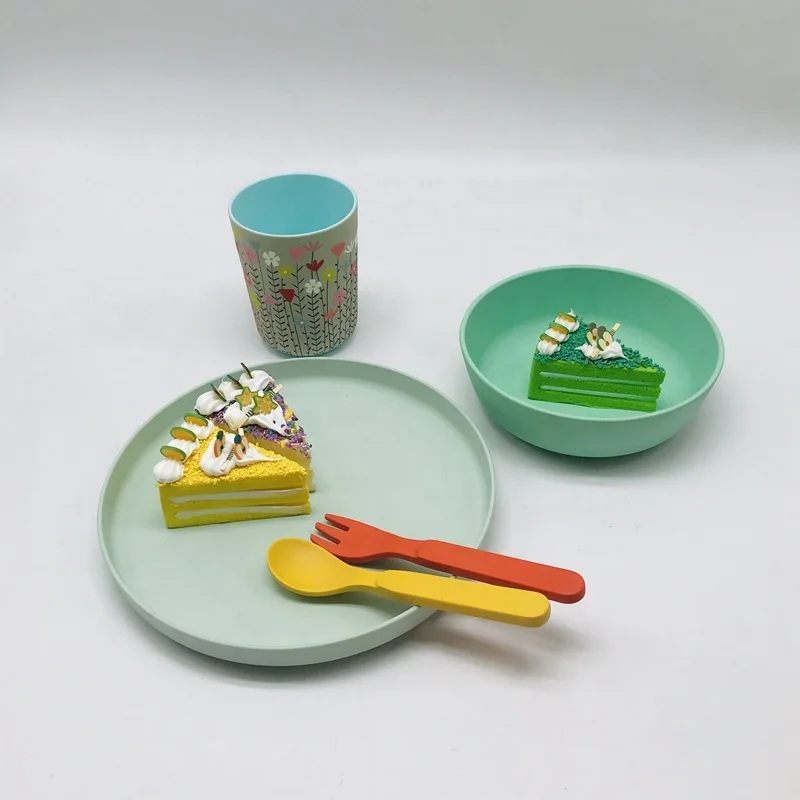 Small Size PLA Bamboo Fiber 300ml Adult Children Cups Mugs Set Unbreakable Tumbler Mug Cup for Water MilkJuice Tea PLA tableware