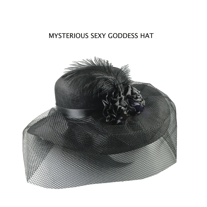 Beautiful Design Woolen Feather Flower Veil Bridal Church Wedding Horse Racing Hats Fascinators For Women Net Hat For Wedding