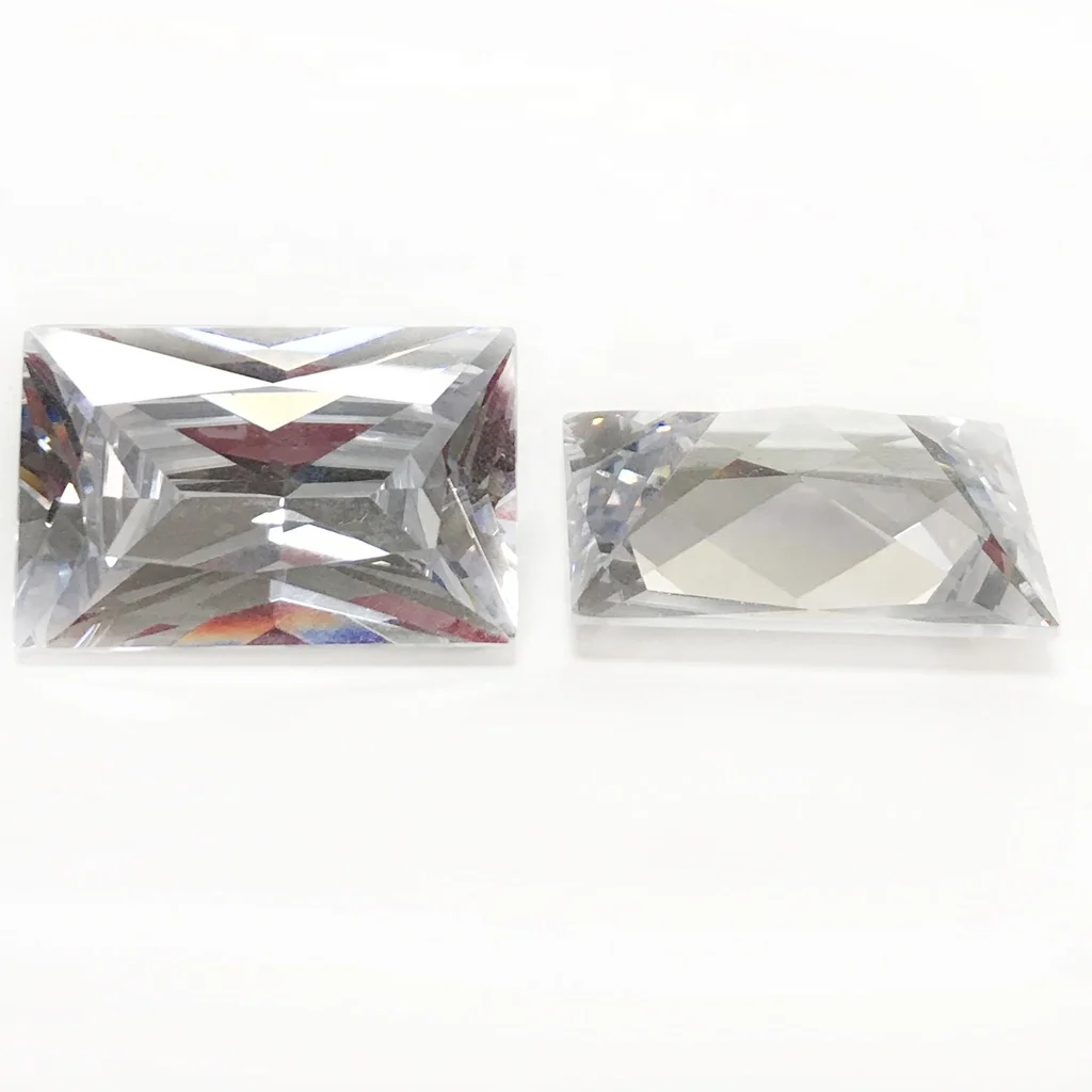 BaiFu ювелирные изделия большого размера прямоугольной формы белые синтетические кубические циркониевые камни