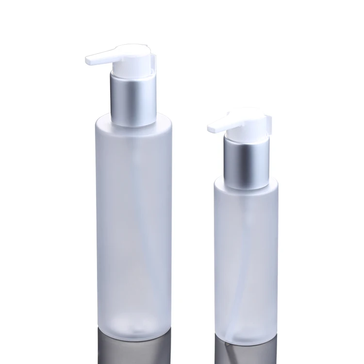 Wholesale Custom cosmetic frosted pet plastic bottle 100ml 200ml lotion pump bottle for face skin care