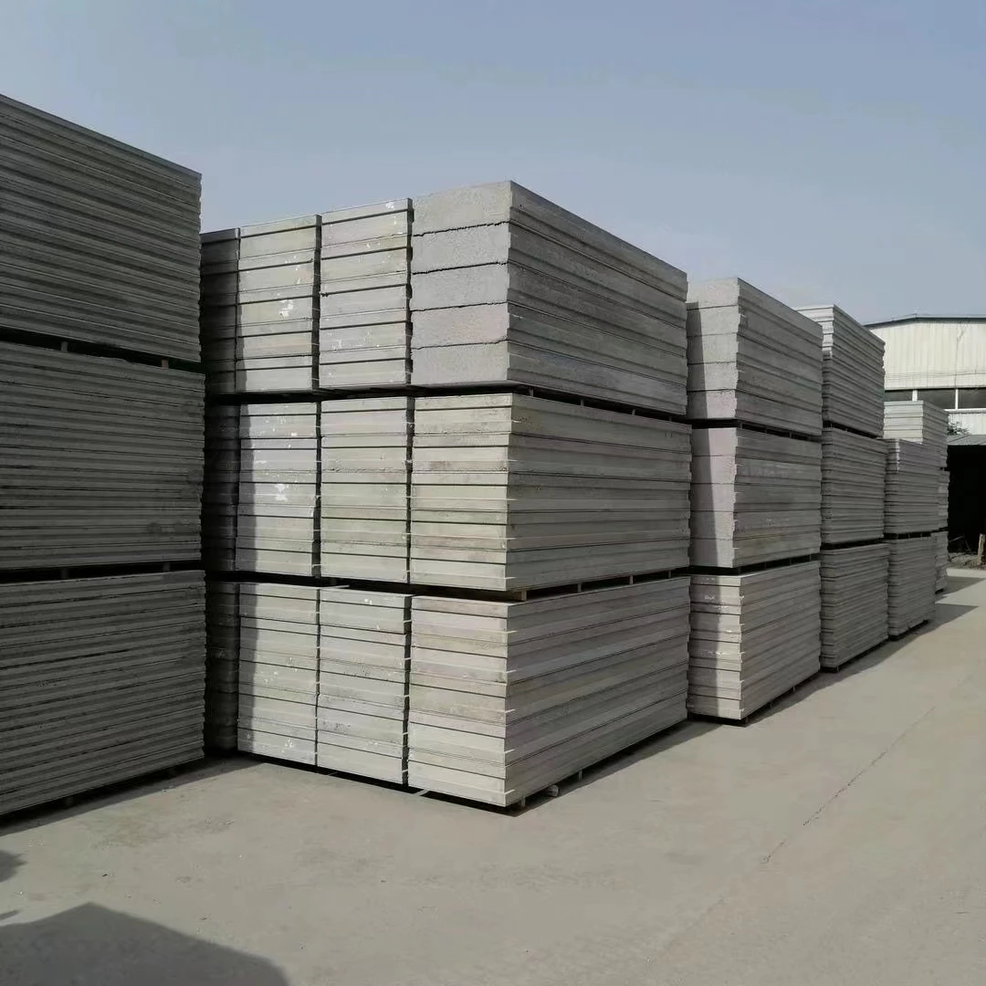 2440X610 MM lightweight precast concrete EPS sandwich fiber cement SIP ready made wall panel