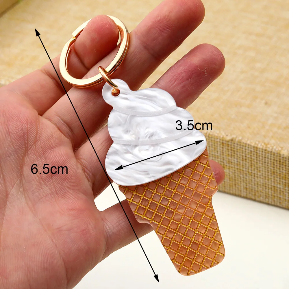 personalized acrylic ice cream keychain summer keychain for gifts