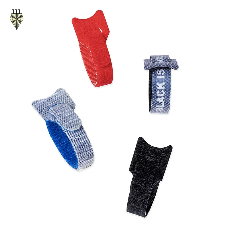 Low price Custom Double Side Wire Hook Loop Nylon Back to Back Self-Locking hook loop Fixable Soft Cable Ties with Logo Printed