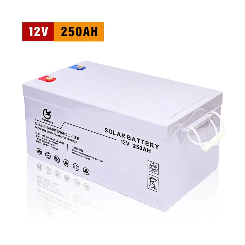 Solarasia 12V 250Ah Solar GEL UPS Energy Storage System Lead Acid AGM Deep Cycle Solar Battery 12V options 150Ah 200Ah options
