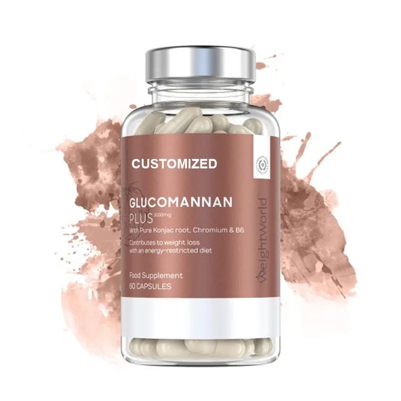 Private Labels Slimming Supplement Konjac Root Fiber Extract Powder Chromium Picolinate Pills Glucomannan Capsules