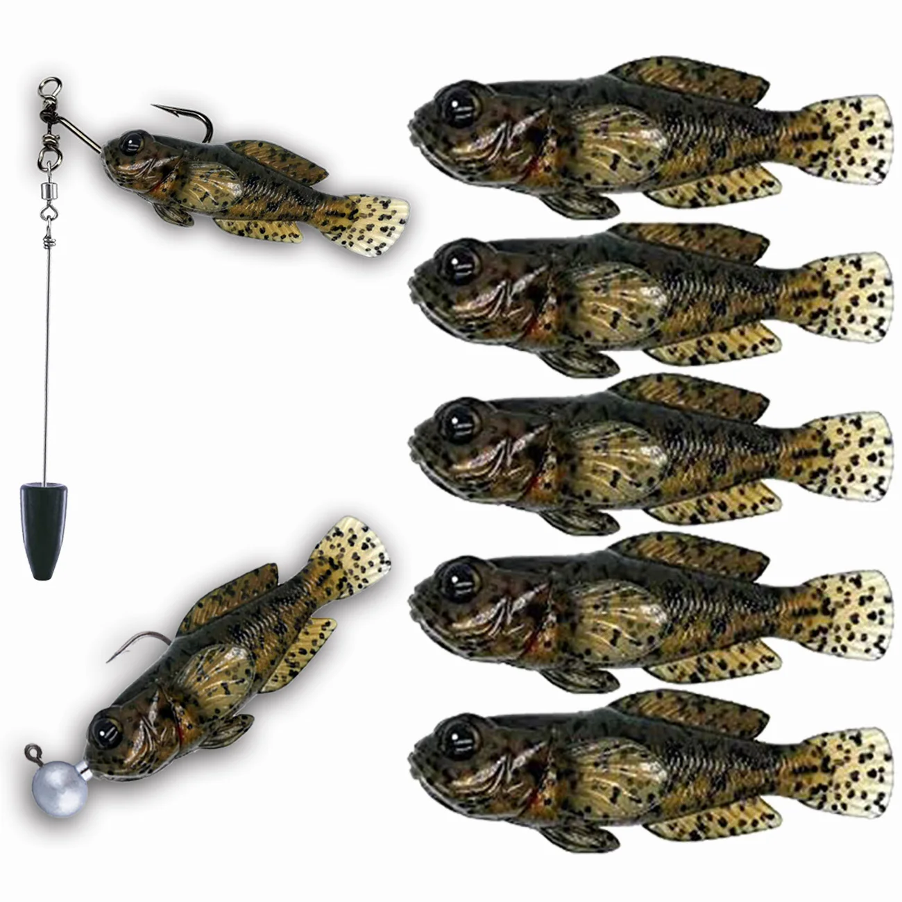5pcs/Pack Top Grade 3inch Goby Swimbait ODM Factory Finest Detailed Softbait Manufacture New Design Fish Bait Soft Fishing Lure