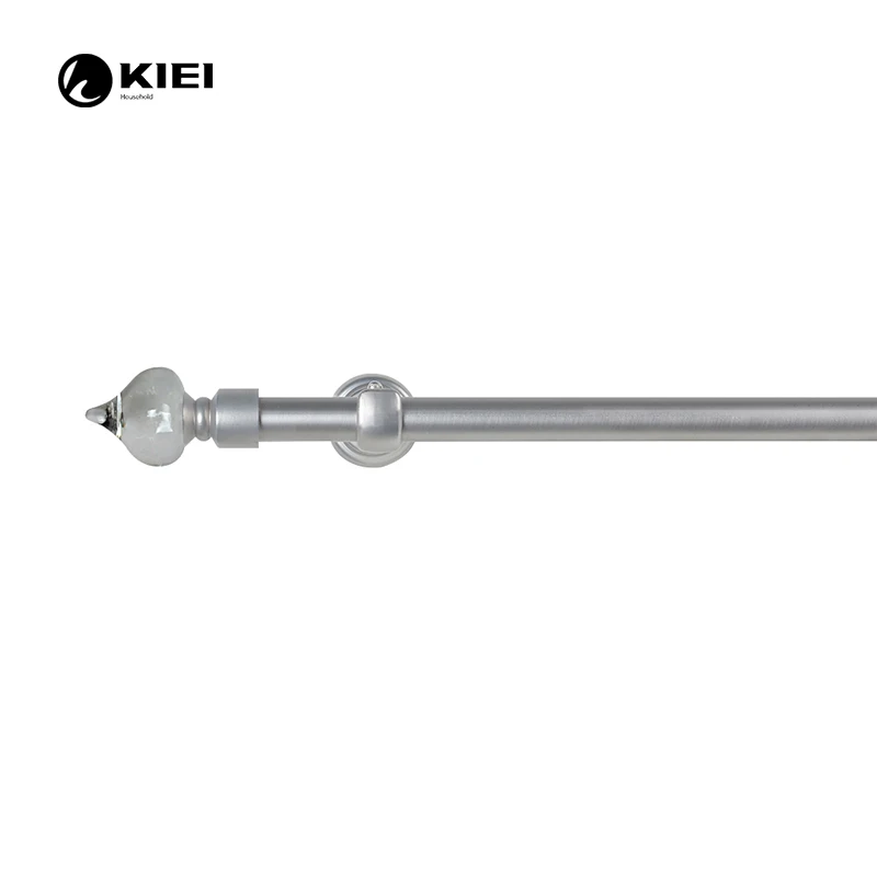 Manufacturer metal curtain rods with bright  crystal curtain finials 19/22/25/28 MM diameter crystal curtain finials  customer