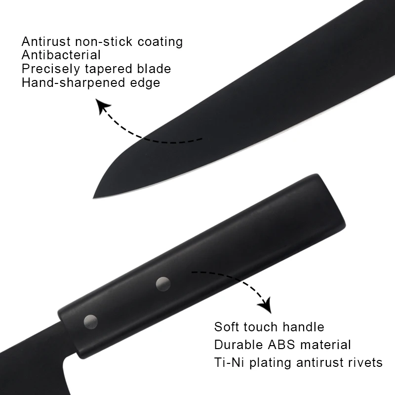 3 piece Japanese style kitchen  knives cooking knife with non-stick coating