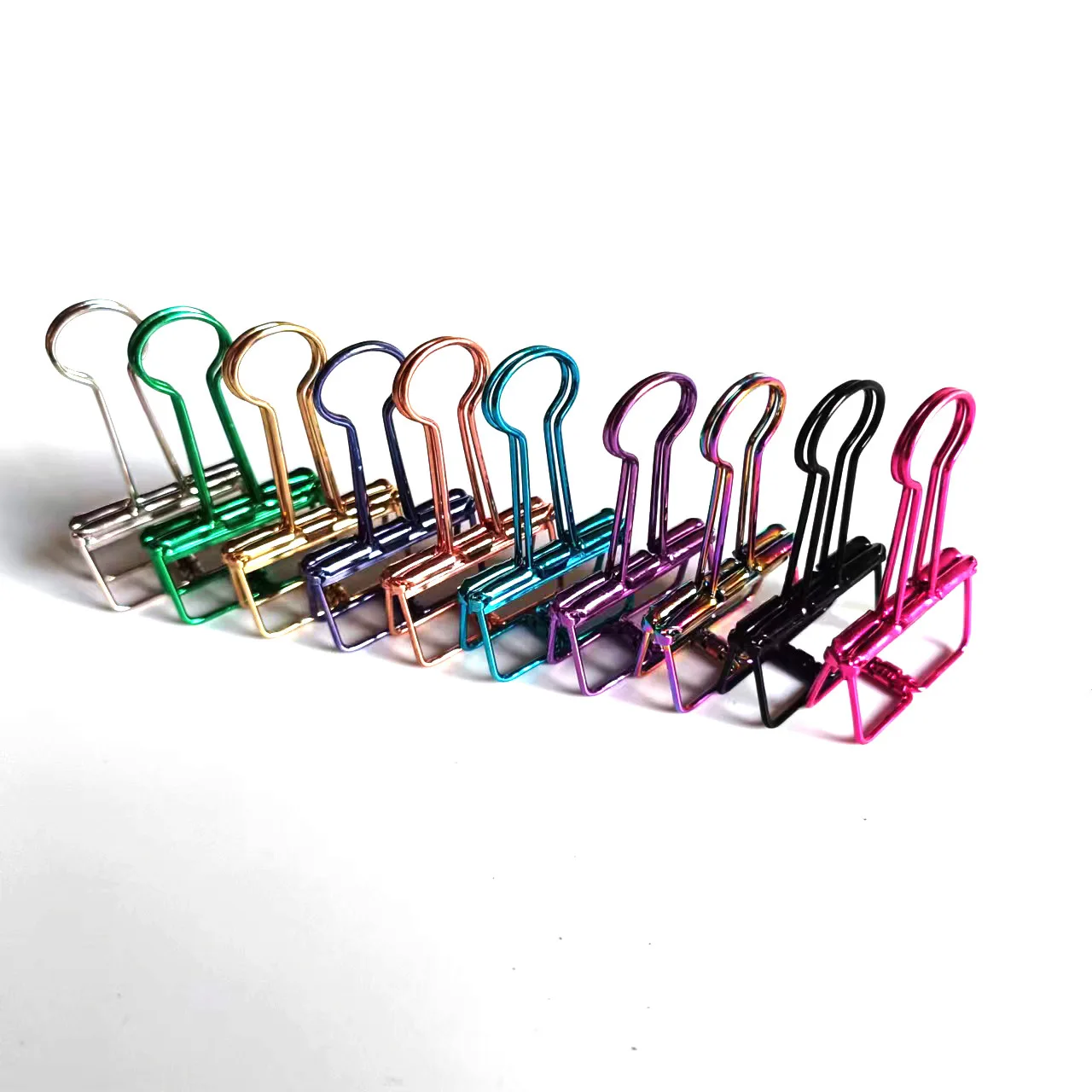 Colorful Metal Clip Multiple Colors Wire Binder Clips Ins Decoration Office Study Binder Clamps Hollow Out Paper Binder Clip