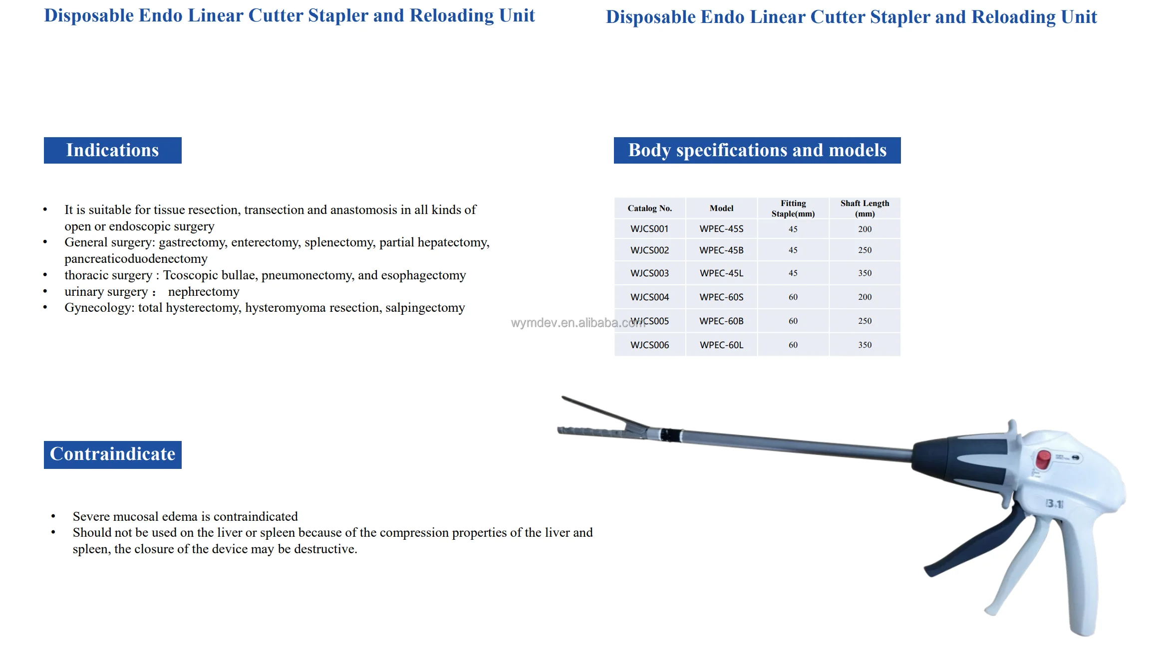 Top Quality Single-Use  Endo Linear Cutter Stapler and Reloads Cartridge Units with an Affordab price