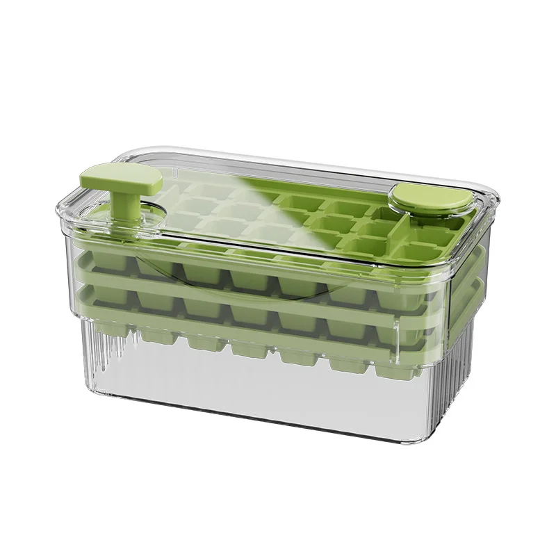 Custom Ice Tray Ice Making Storage Box Pressing Ice Cube Mold with Lid