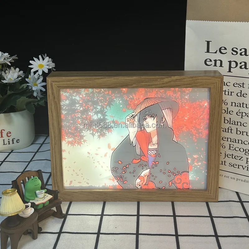 New Design Framed Tabletop Decorative Lamp Night LED Sunlight Beside light Shadow Box Wall Art Painting