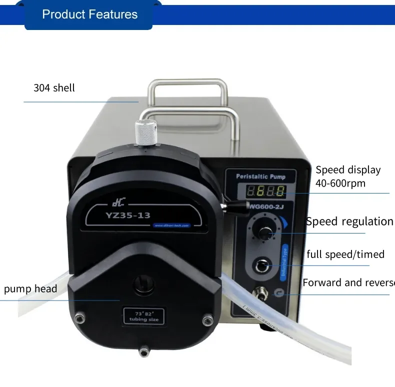 China supplier  WG600-2J +YZ35 large flow rate peristaltic pump 12L