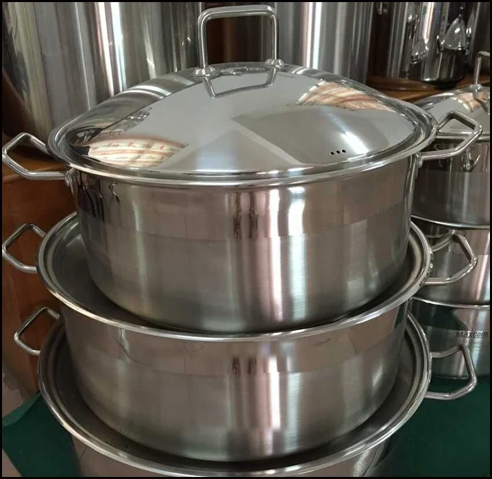 Stainless Steel Casserole Grill Pan Low Pot for Home Kitchen Cooking