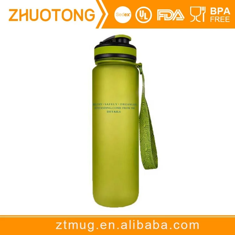 Factory Manufacturer Custom Logo Tritan Plastic Frosted Water Bottle with Flip Sport Cap