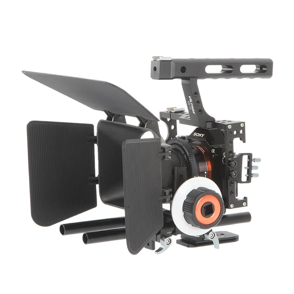 Viltrox VX-11 Video Rod Rig Camera Cage Camera Stabilizer & Follow Focus Matte Box For Sony A9 A6500 A7III A7R DSLR