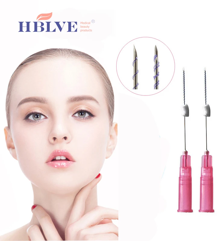 CE Approved Tornado Screw Forehead Filling Sharp Needle 26G 60MM PDO Threads