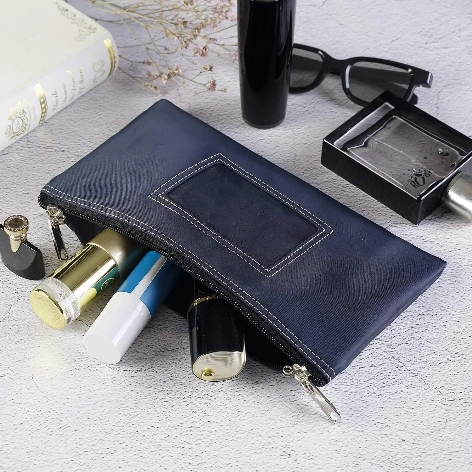 2024 Custom Logo Lockable Bank Deposit Bag with Upgraded Zipper, Multi-Purpose Storage Zipper Pouch