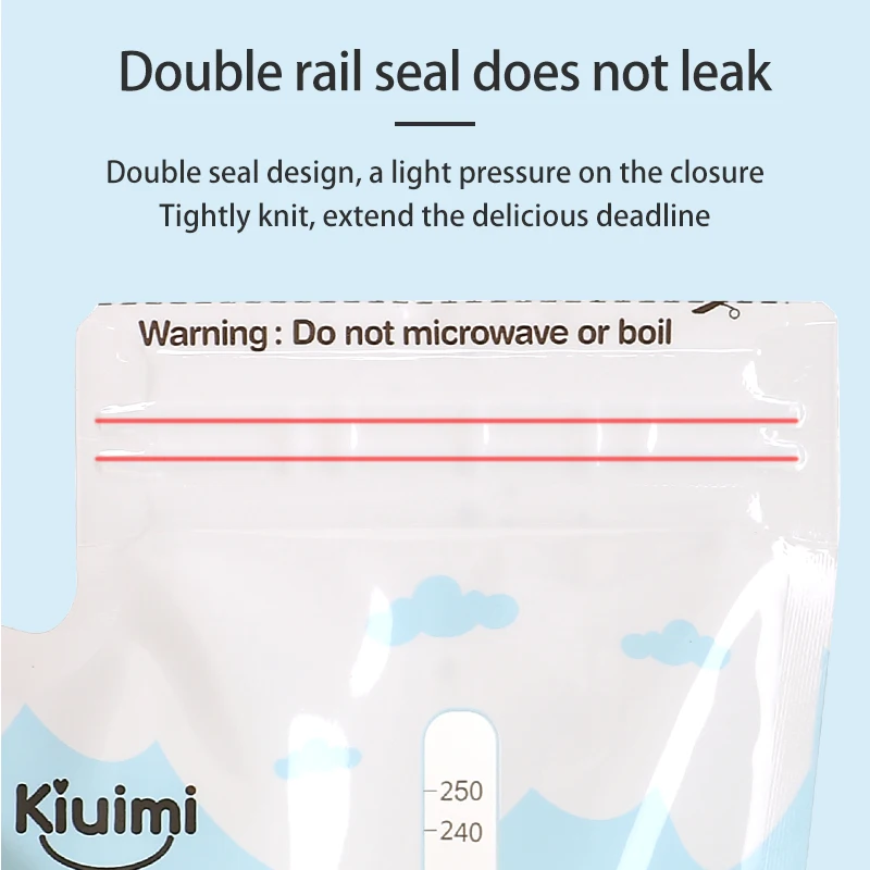 kiuimi breast milk fresh keeping bag milk storage bag can hold 250ml capacity 30 pieces in a box