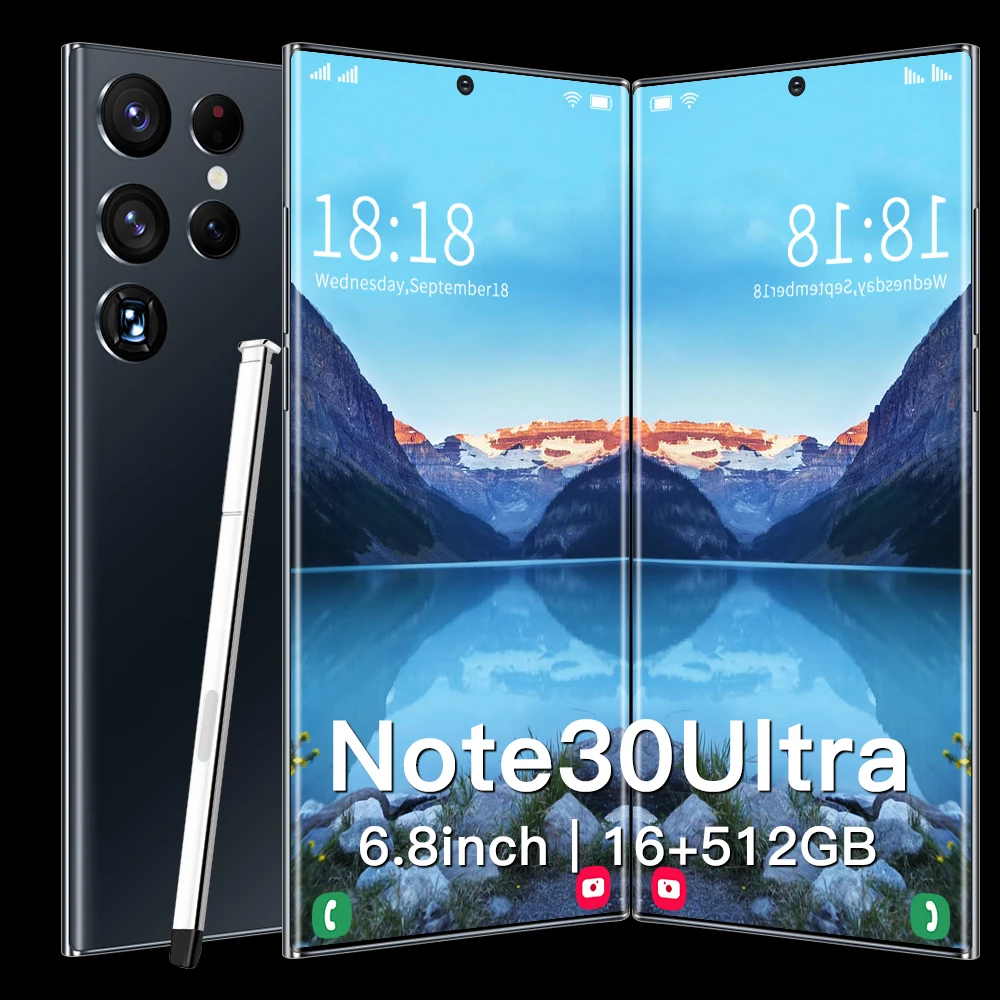 Note 30 smartphone 512gb Fingerprint Identification mobile phone lcd screen projector