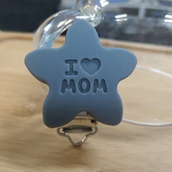 Wholesale Five-Pointed Star Shape BPA Free Food Grade Silicone Soonther Clip Teether crochet baby teether