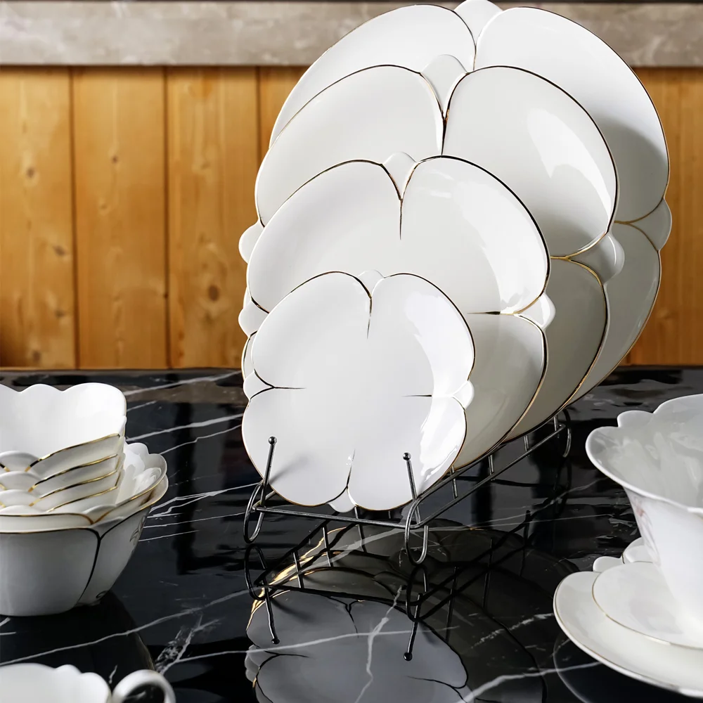 LEXI Lily series plate suitable for wedding occasions luxury phnom penh lily ceramic plate