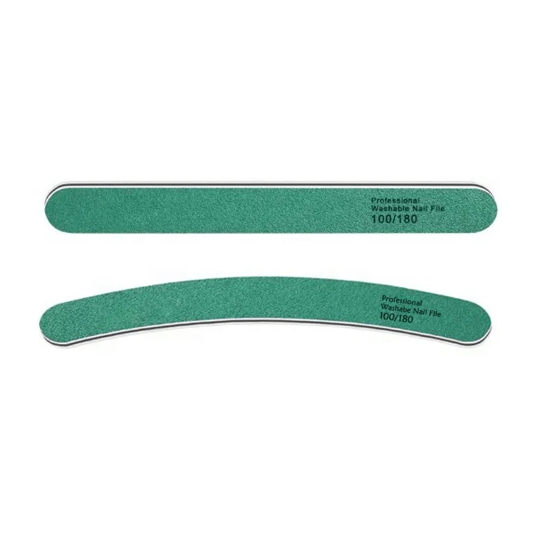 Custom logo File Abrasive Sandpaper Korea and Japanese Sanding PVC Paper Green Nail Filer 100 180 for Manicure