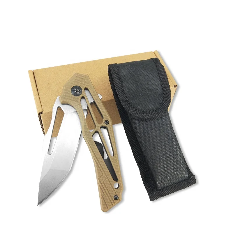 
The new camping outdoor tool hollow handle design 8cr13 stainless steel material lightweight folding knife camping 