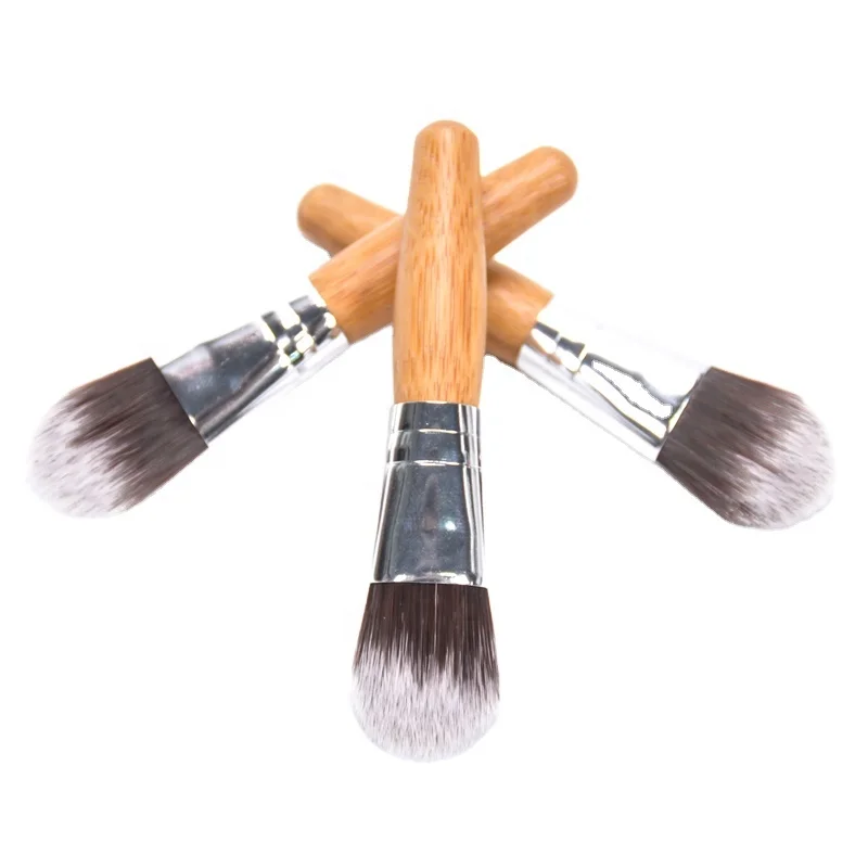 Z High Quality Beauty Synthetic Round Head Liquid Foundation Cosmetic Brush Makeup Private Label Luxury Face Bamboo Mask Brushes