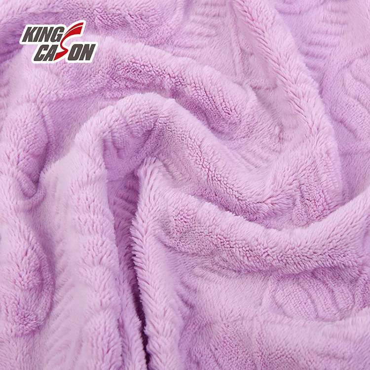Kingcason China Factory One Side Brushed Plain Burnout Flower 100%Poly Flannel Fleece Fabric For Blanket Bedding Pajamas Toys