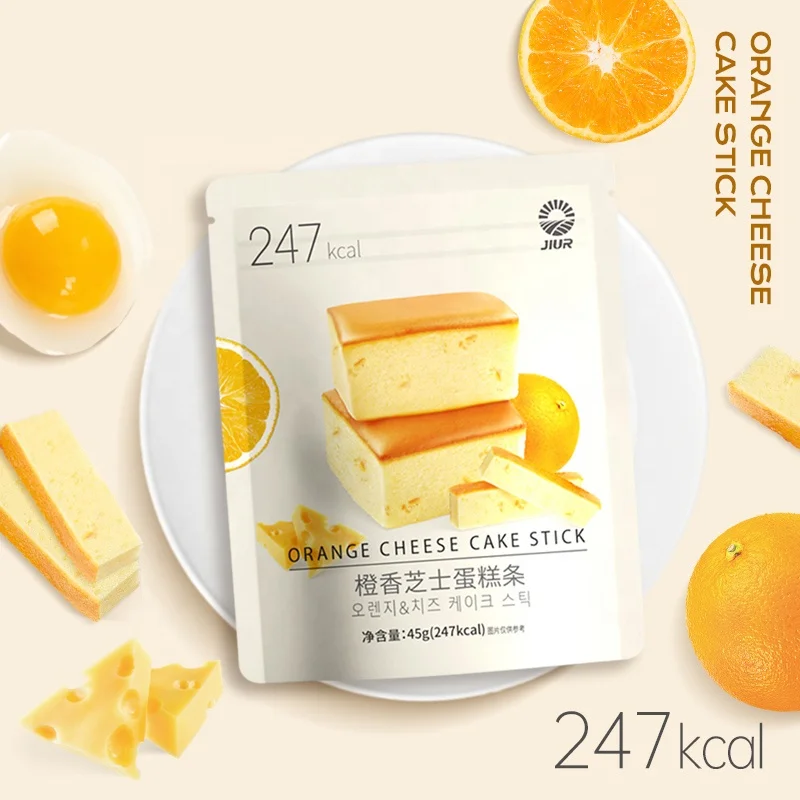 JIUR New Flavors Orange Cheese Cake Stick Chinese Snack Foods Import Snack Biscuits Cookies for Sale