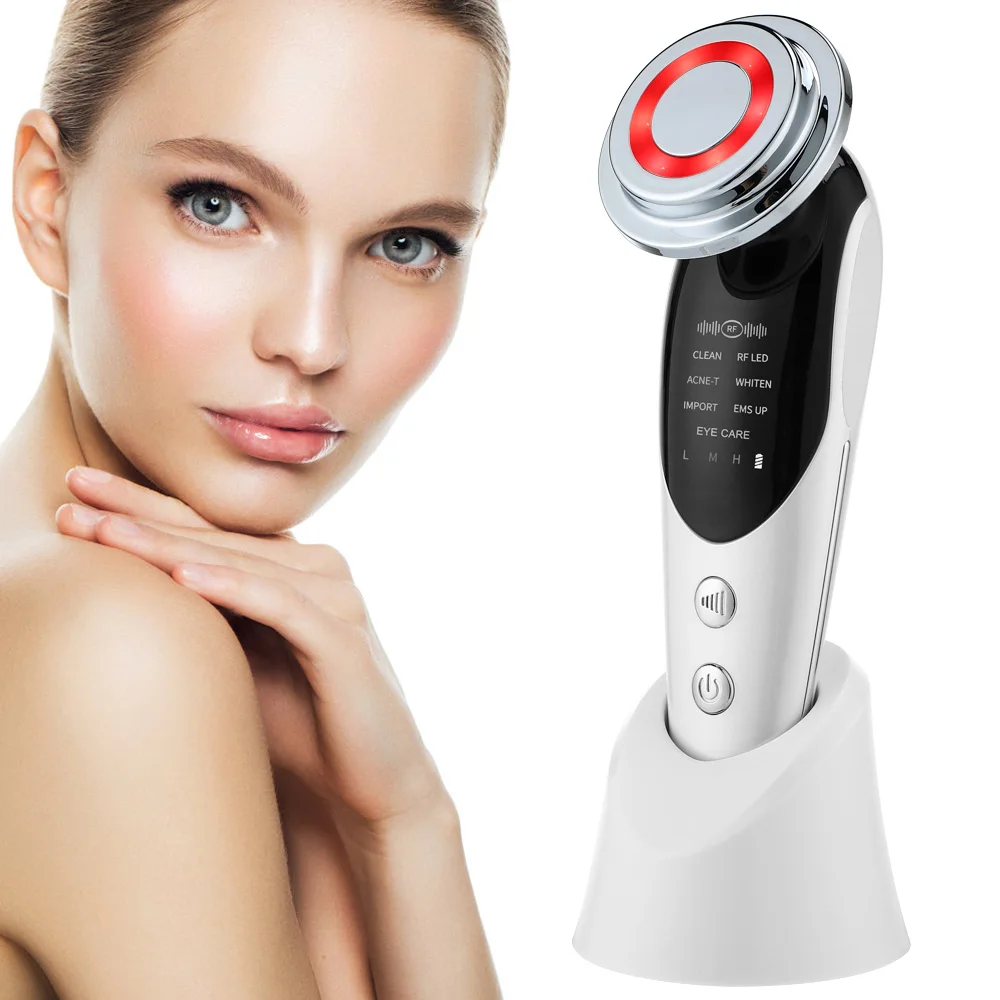 KKS beauti product facial lift massager skin rejuvenation 7 in 1rf ems face lift led red light therapy beauty device machine