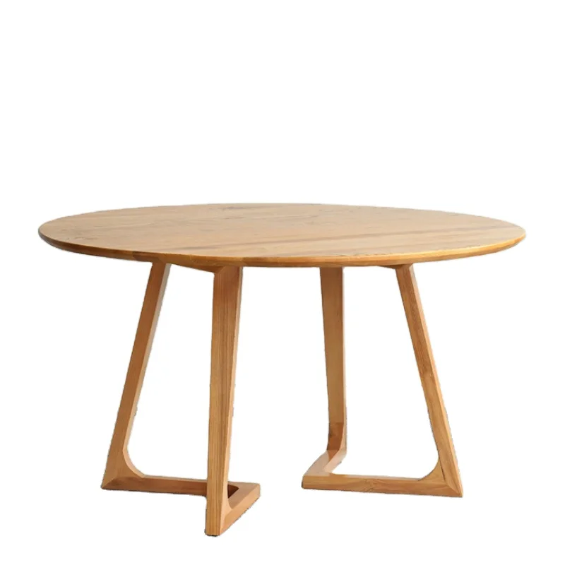 Modern simple solid wood table and chair combination round small apartment home dining table dessert shop cafe dining table