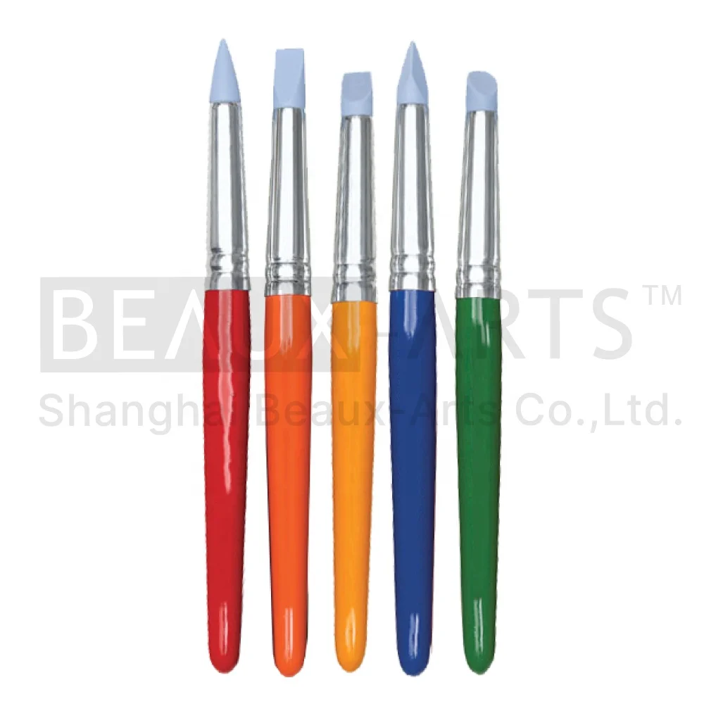 Silicone Artist Brush Color Shaper Colored Rubber Tipped Brushes