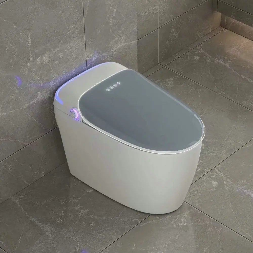 2024 New Design Fully Automatic Operation Electric Bidet Sensor Grey Color Floor Mounted Smart Toilet