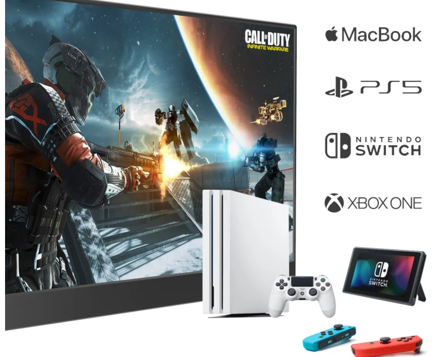 13.3 inch HDR 3840*2160 Portable Monitor USB  Type-C for PC Laptop PS4/5 NINTENDO SWITCH XBOX ONE  Gaming Monitor