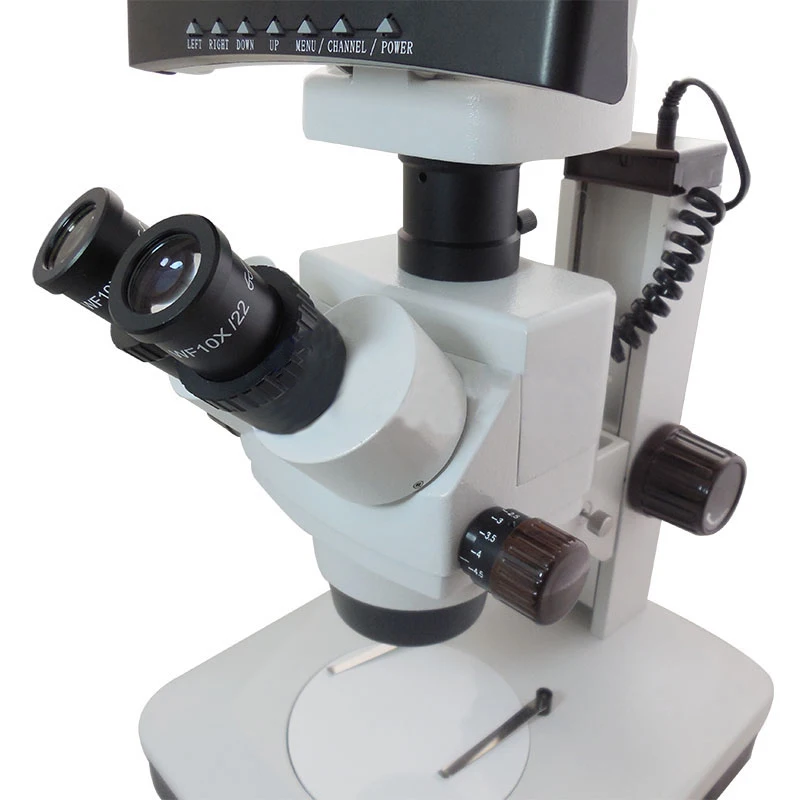 7X-45X Цифровой Видео Стерео микроскоп с непрерывным увеличением и ЖК-дисплеем с экраном камеры