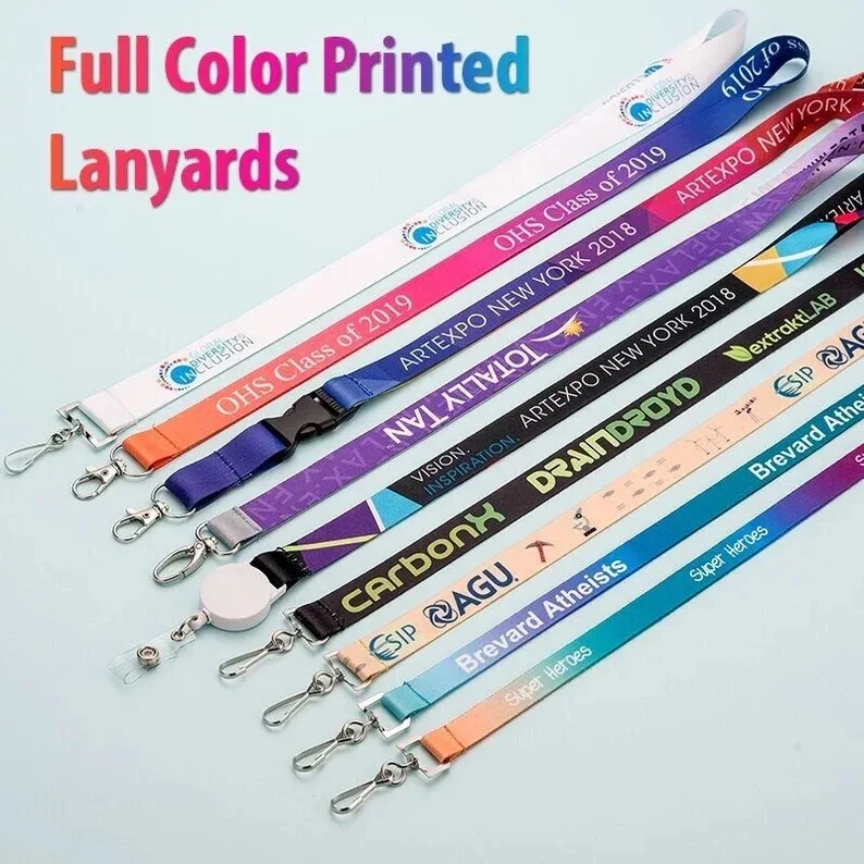 Factory custom wholesale cross-border certificate lanyard exhibition staff metal buckle nylon work card lanyard can print logo