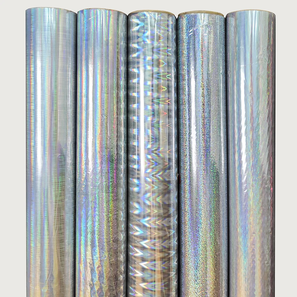 Free sample cloud pattern holographic laser bronzing film for blending textiles and leather