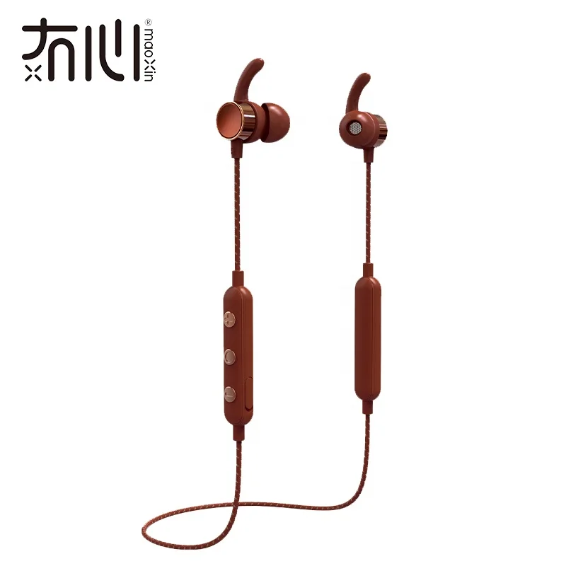 
Maoxin 2020 new multicolor retro braided neckbrand magnetic wired headphones bluetooth earphone with microphone wholesale 