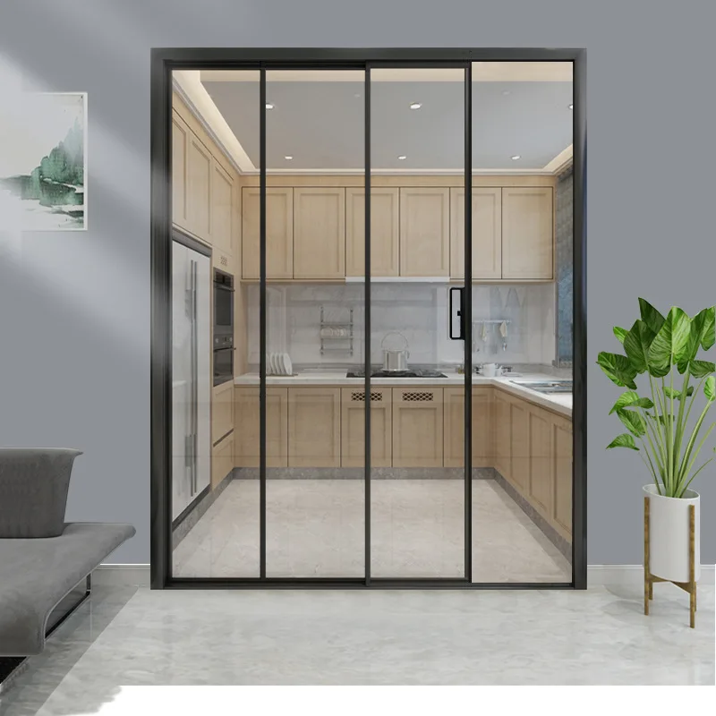 Aluminum Alloy Sliding Shower Enclosure Doors Glass Interior Sliding Clean Room Door