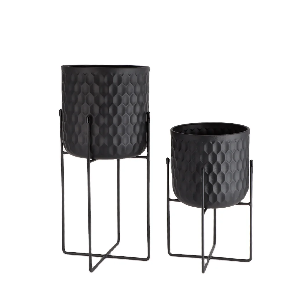 Customize Color Black White Gold Luxury Indoor Decor Modern Big Large Metal Stand Garden Plant Flower Pots & Planters For Plant