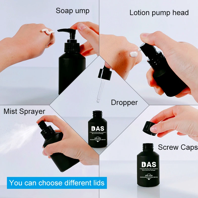 Slanted 15ml 30ml 60ml 100ml 120ml Cosmetic Skin Care Packaging Sets Hair Oil Serum Dropper Lotion Pump Glass Bottle and Jar