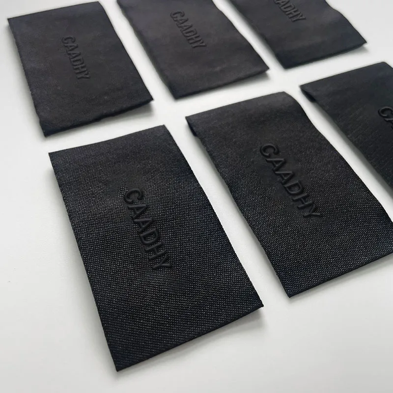 New Design 3D Woven Black Neck Label Custom Brand Name Clothing Labels Logo Printed 3d Printing Polyester Label